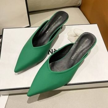 Pointed Small Heel Closed Toe Sandals